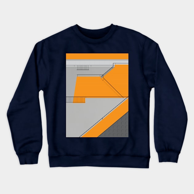 Modernist Orange Staircase Crewneck Sweatshirt by modernistdesign